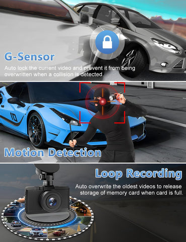 CHORTAU 4K+1080P Dash Cam Front & Rear with WiFi, 64GB, Night Vision