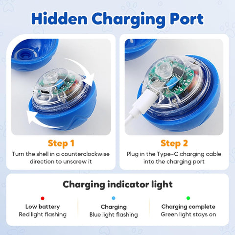 Interactive Pet Toy Rolling Ball Blue