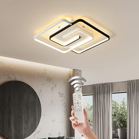 Modern ceiling light fixture with remote control in a room setting