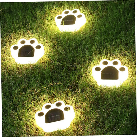 Solar Garden Lights LED Cat Paw in-Ground Pathway Decorative Lights Outdoor Lamp Warm Lighting Pathway Lighting