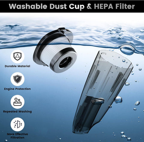 HOMEKANE Handheld Vacuum Cleaner Cordless 10000Pa Black & Silver