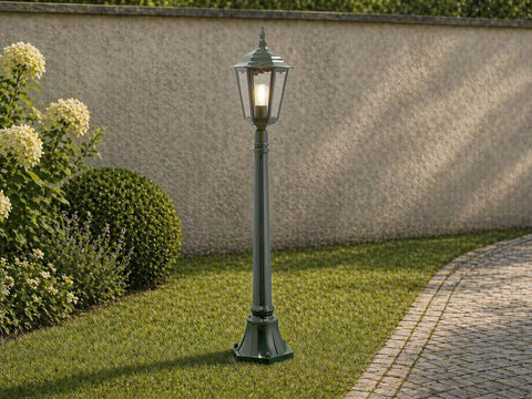 Konstsmide Outdoor Light Firenze Pathway Outdoor Light/ 1 x 100 W E27 Max Bollard/Clear Glass/Aluminium/ IP43/ Outside Light Green, 7215-600