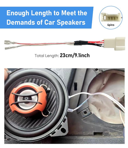 Car Front Dash Tweeter Speaker Wiring Harness Adapter for Toyota/Subaru 2PCS