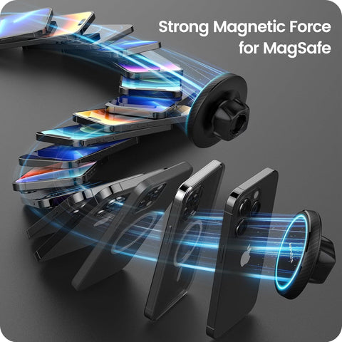 APPS2Car Magsafe Magnetic Car Phone Mount – Windshield & Dashboard iPhone 15/14/13/12 – Red