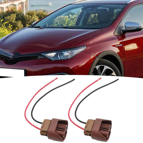 2Pcs Headlight Bulb Socket Repair Connectors Adapter Plug Wiring Harness Replacement for Toyota Auris Prewired Connectors Replaces Cable Length 15cm