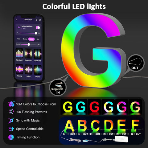 LED Letter G Colour Changing Night Light