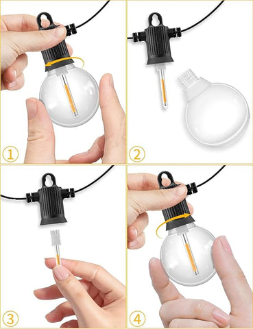 G40 LED Filament Bulbs