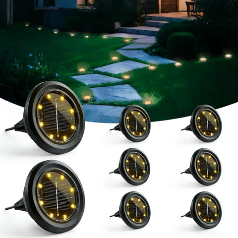 Hqynss Solar Lights Outdoor Garden, 8 Pack Solar Ground Lights, Warm White