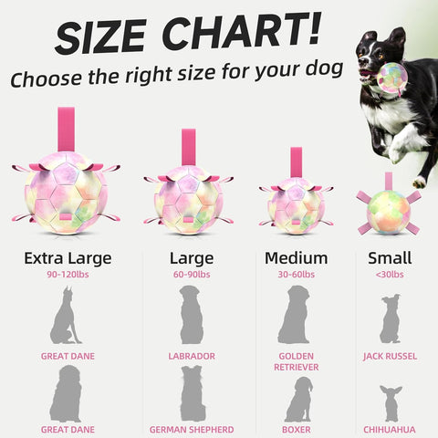 Dog Soccer Ball Toy with Straps for Small and Medium Dogs