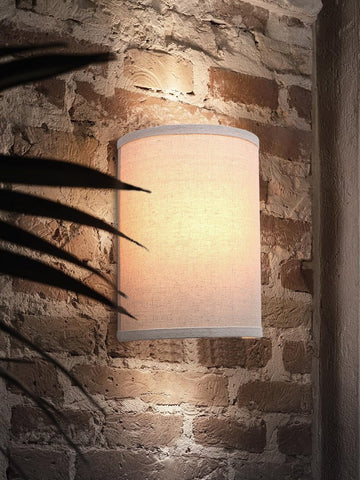 Industrial Linen Fabric Wall Sconce Vintage Night Light Lamp
