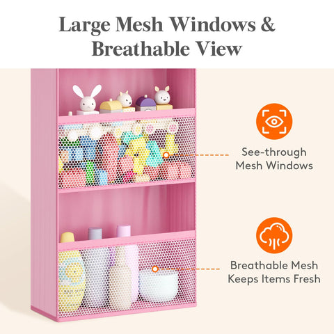 Lifewit 4-Tier Over Door Diaper Organiser, Beige – Space-Saving Hanging Nursery Storage with Mesh Windows