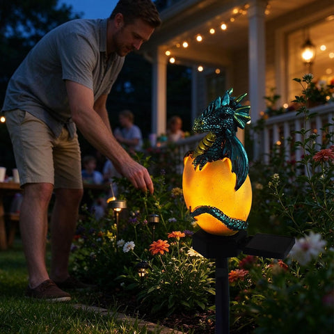Solar Stake Lights Outdoor - Waterproof Resin Garden Lights, Easter Decor