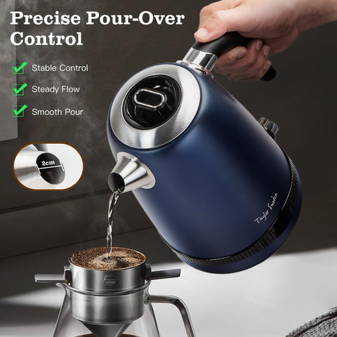Taylor Swoden Electric Kettle 1.7L, 7 Variable Temperature 40°C–100°C, Fast Boil Quiet Kettle, Keep Warm 2 Hours, 2200W