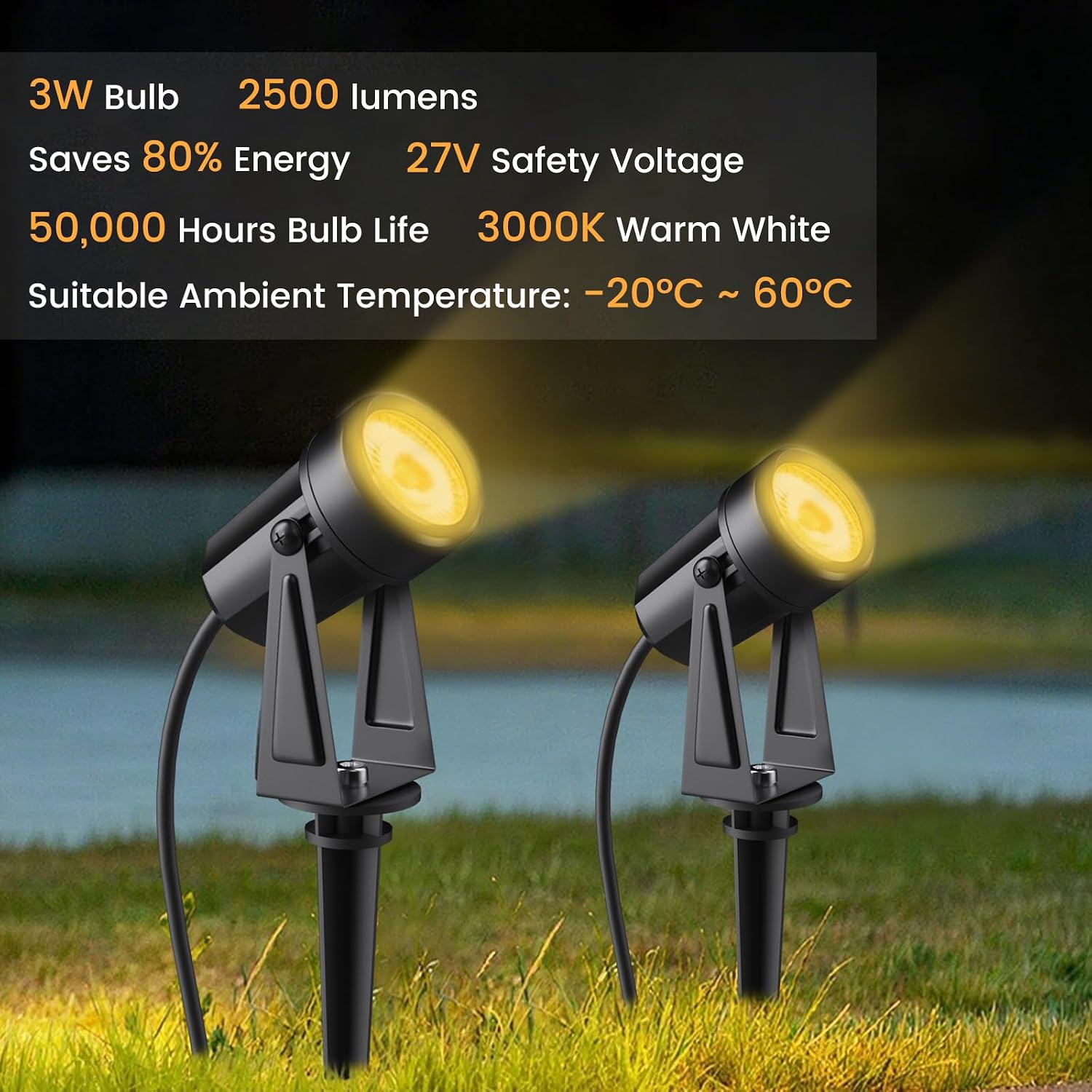10 Pack 32M/105FT Garden Lights Mains Powered with Adapter