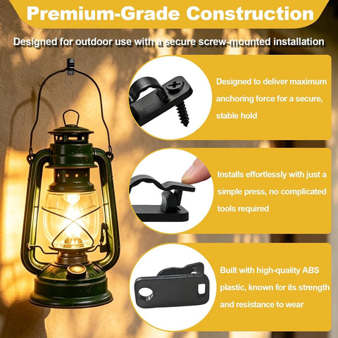 60 Pcs Outdoor String Light Clips, Screw-in Festoon & Fairy Light Hooks – Secure Outdoor Cable Clips for Gardens, Patios & Fences