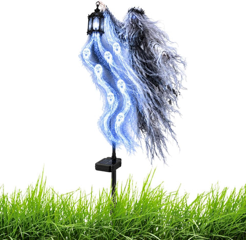 Spooky Garden Stake Halloween LED Light Decoration, Creepy Yard Lamp, Bla