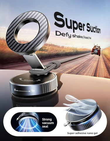 Mohard 2025 Magnetic Phone Holder for Cars Black | Nano Gel + Vacuum Suction Mount