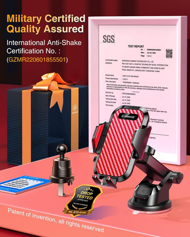 VANMASS Car Phone Holder Red – Universal Dashboard & Windscreen Mount