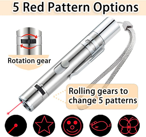 Cat Toys 7-in-1 Interactive Red Pointer LED Light Pen