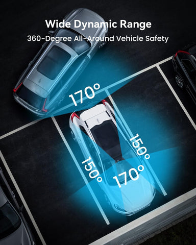 IIWEY N5 360° Dash Cam 4 Channel, Full HD 1080P Front Rear Inside Left Right Car Camera, 8 IR Lamps, 5G WiFi App Control, G-Sensor, 24H Parking Mode, with 128GB SD Card