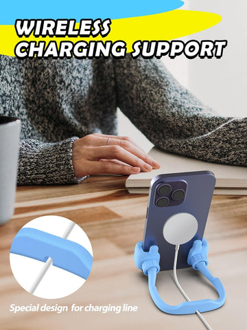 Macaron Blue Thumbs Up Phone Stand – 360° Rotating Lazy Desk Holder