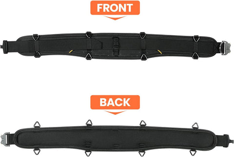 Padded 33'' Tool Belt for Men, Adjustable Work Belt with Heavy Duty Buckle Back Support for Carpenters, Electricians & Gardeners