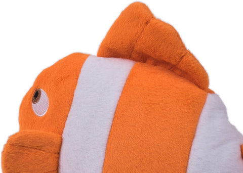 Petface Seriously Strong Plush and Rubber Fish Dog Toy, Orange