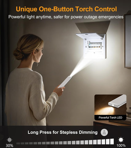 Gritin 2026 Gen 2 Under Cabinet Lights Rechargeable – 2 Pack Magnetic LED Kitchen Lights with Motion Sensor & Torch - Brighten the Forgotten Corners and Keep a Torch Close When You Need It