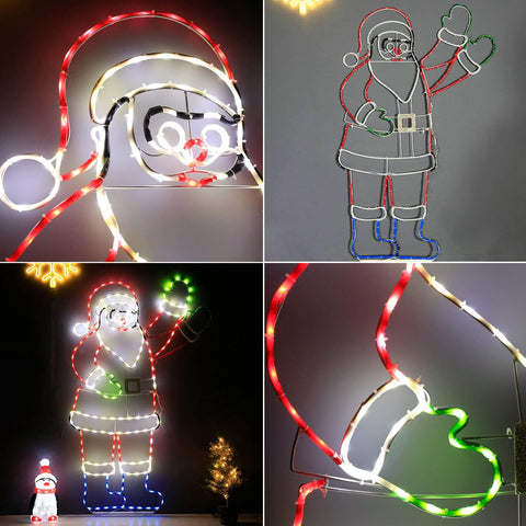 ZHOUDUIDUI 5FT Santa Claus Neon Light – 273 LED Colorful Christmas Decoration