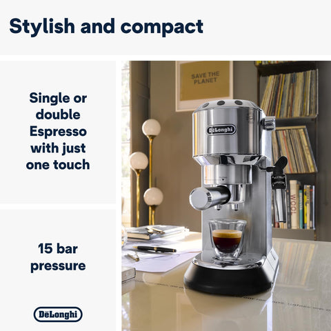Duo EC890.GR Traditional Barista Pump Coffee Machine – Espresso & Cold Brew Maker with Steam Wand – Green