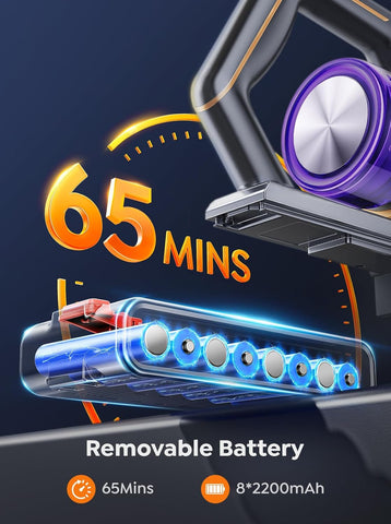 Cordless Vacuum Cleaner 600W 50KPA Stick Hoover with Touch Screen, 65Min Runtime, Wall Mount Rechargeable Lightweight for Pet Hair & Carpet