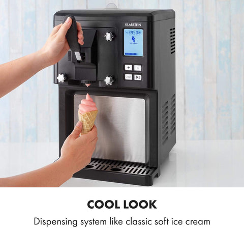 Sweet Sundae Ice Cream Maker 1.5L – Self-Cooling Compressor, 200W, Auto Clean, 3H Cooling, Black Stainless Steel