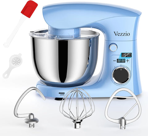 Small Stand Mixer 1500W – 10-Speed Food Mixer for Baking with 5.5L Bowl – Lightweight Dough Mixer for Home & Cake – Blue