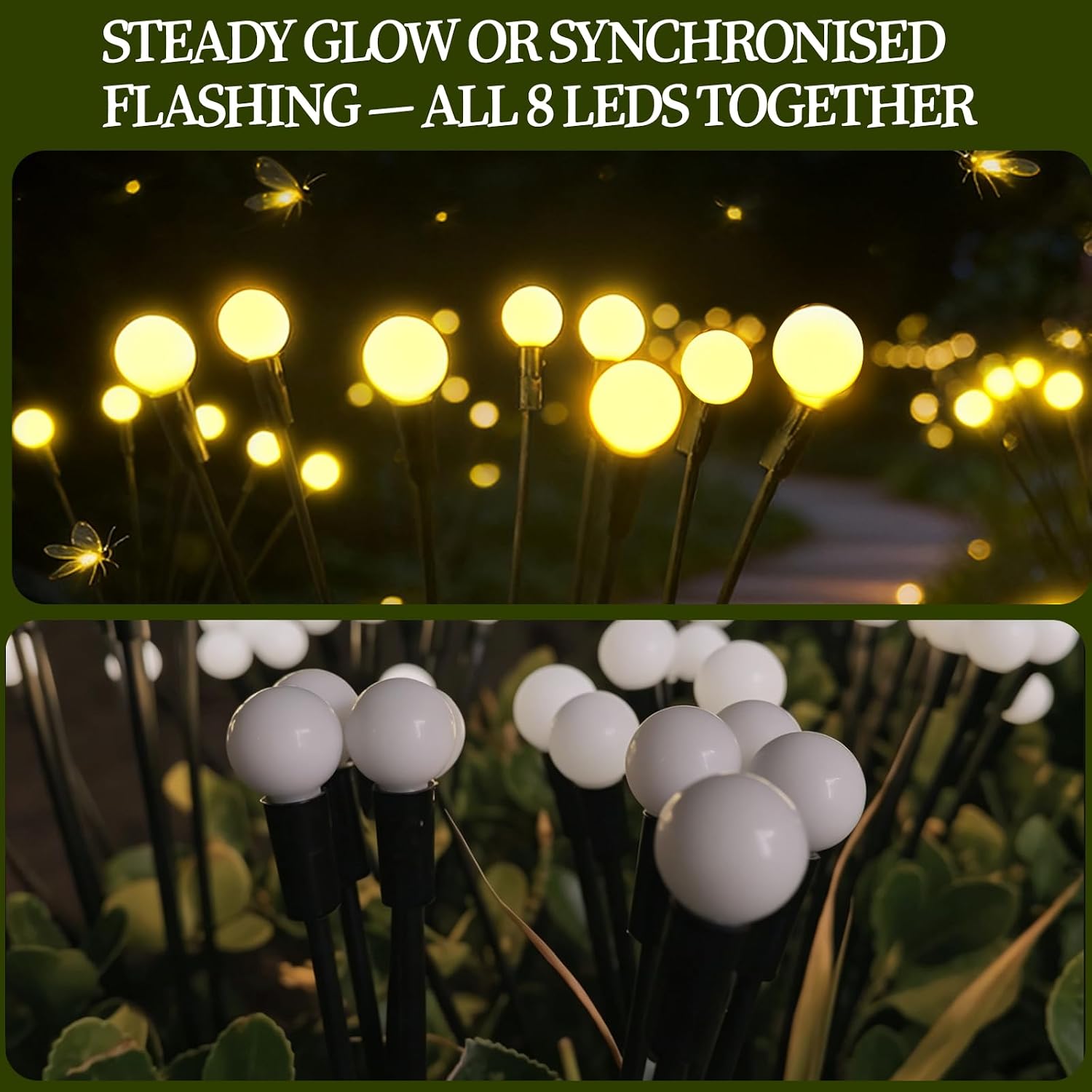 Leisure world Solar Firefly Lights, 6 Pack, IP65 Garden Stake Lights