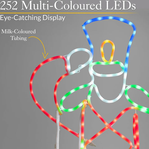 Christow Saluting Nutcracker Soldier LED Rope Light Decoration 116cm