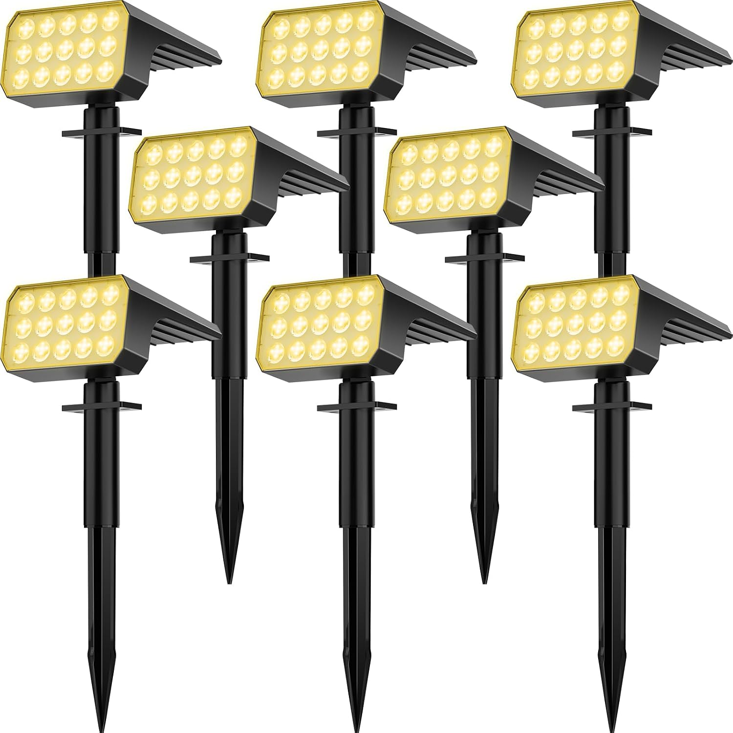 AUDERWIN Solar Spot Lights Outdoor Waterproof, 3 Packs, Cool White