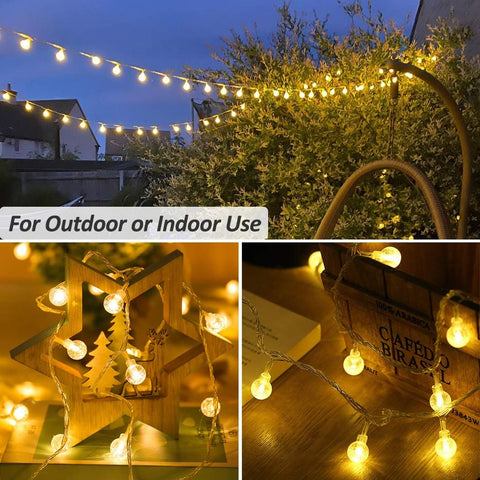Zorela 15m 100 LED Globe Fairy Lights with Remote – Warm White G40 String Lights, USB or Battery Powered, 8 Modes, Timer & IP44 for Indoor & Outdoor Use