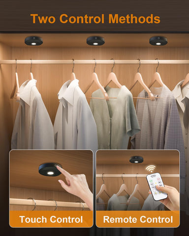 WILLED Rechargeable Under Cabinet Lights 3 Pack with Remote & Touch Control – Dimmable Wireless LED Puck Lights with 3 Colour Temperatures & Timer for Kitchen, Cupboards & Shelves - Light Up the Dark Spots Without the Wiring