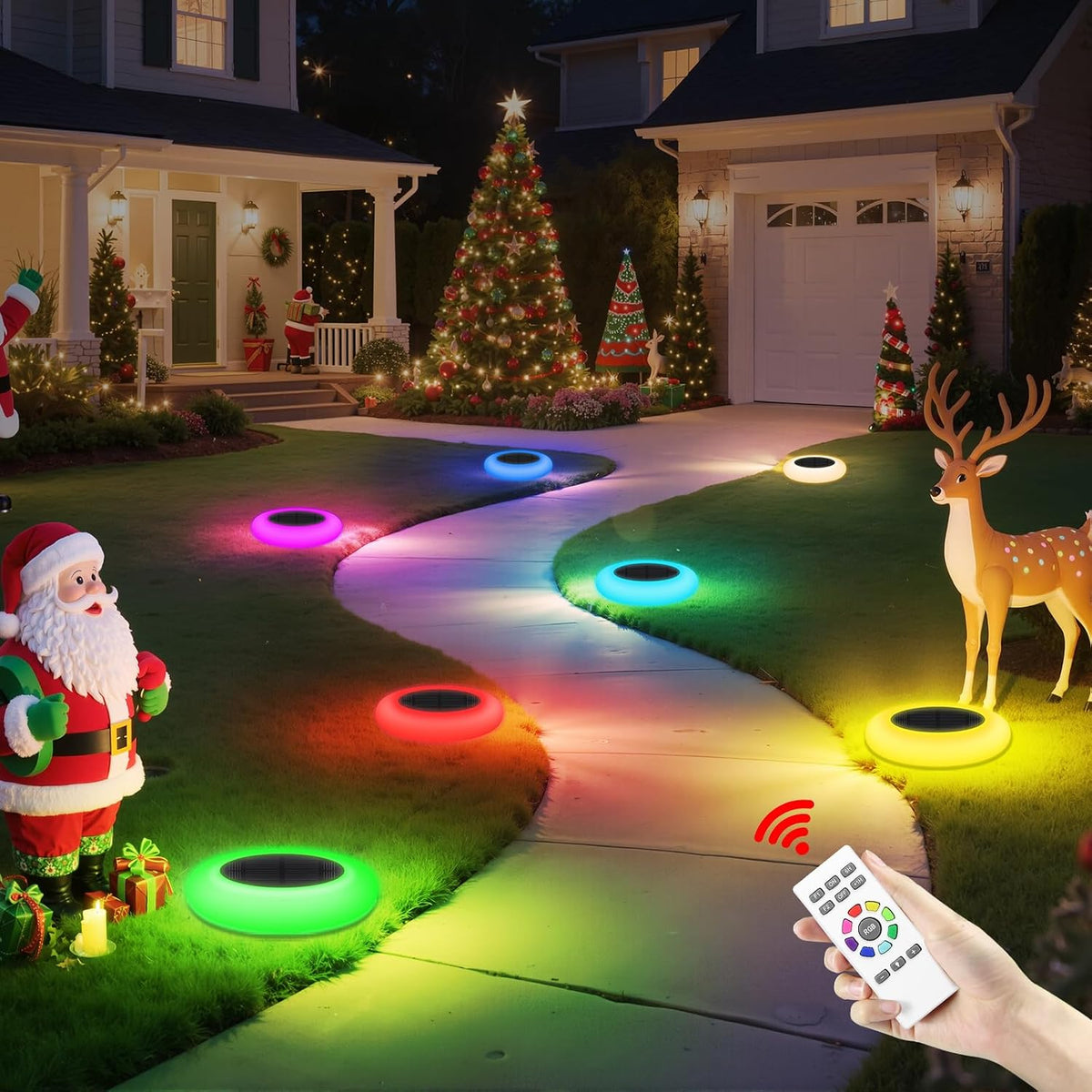 Lightonight Solar Lights Outdoor Garden 6 Pack, Color Changing