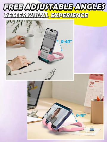 Thumbs Up Pink Phone Stand – 360° Rotating Adjustable Desk Holder Pink