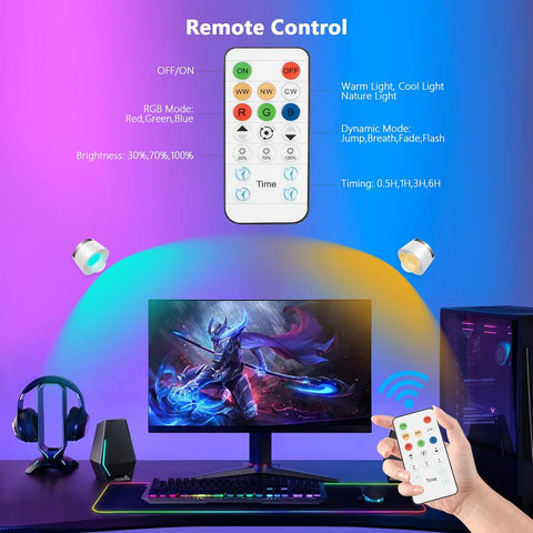 Battery Operated White Wall Lights, LED Rechargeable Wall Lights Indoor, 3500mAh Magnetic Wall Lamp with Remote, 3 Color Temperatures & 13 RGB & Dimmable 360° Free Rotation Sconces Wall Lighting