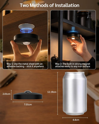 RGB Puck Lights with Remote, Rechargeable Under Cabinet Lighting – 6 Pack Wireless LED Stick-On Lights for Kitchen Cupboards, Wardrobes & Shelves - Put the Light Exactly Where Your Home Needs It