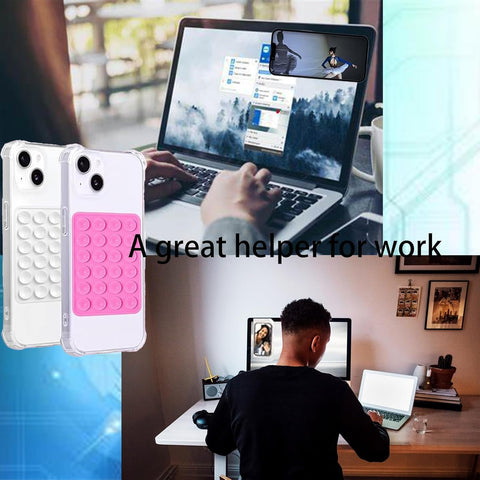 Leeneen 2PCS Silicone Suction Phone Case Mount – Transparent