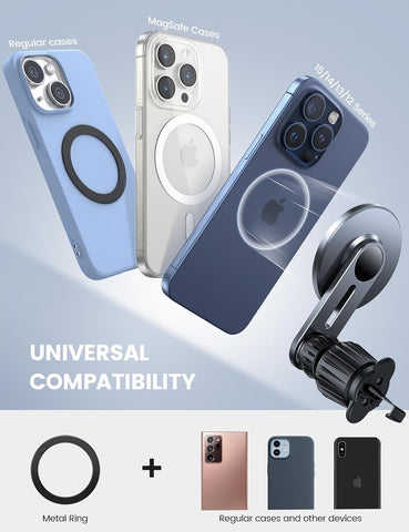 Lamicall MagSafe Car Mount Glass Panel – Metal Magnetic Phone Holder Black