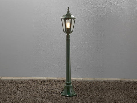 Konstsmide Outdoor Light Firenze Pathway Outdoor Light/ 1 x 100 W E27 Max Bollard/Clear Glass/Aluminium/ IP43/ Outside Light Green, 7215-600
