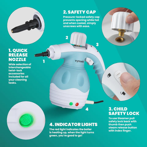Handheld Steam Cleaner 1000W 9 in 1 Portable