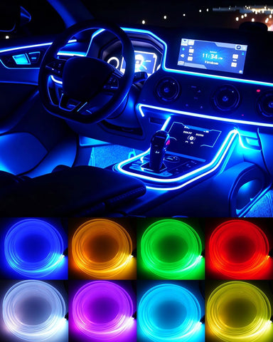 5M USB EL Wire Car Interior Lights – Multi-Colour Flexible LED Strip with APP Control, Dashboard Ambient Lighting for Cars, Trucks & Vans