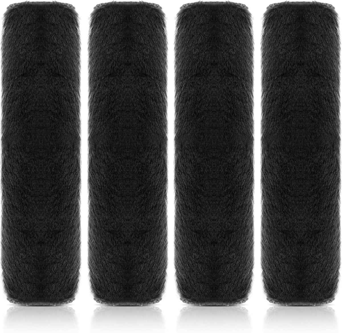 4PCS Soft Faux Fur Car Seat Belt Pads Cover Black