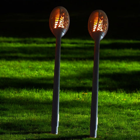 Divas World Solar Garden Stake Lights LED Flickering Flame Effect Weather Resistant Pathway Torch, Outdoor Landscape Lighting (2)