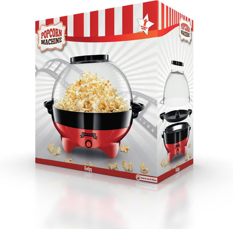 Gadgy® 800W Round Popcorn Maker – Non-Stick, Fast & Quiet Popcorn Machine